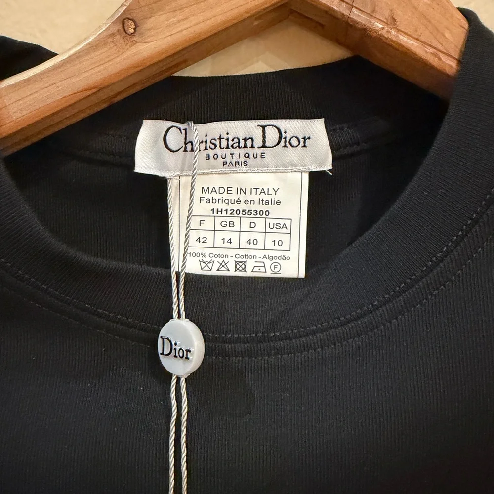 J'ADORE Dior Logo Tank Top muscle t shirt Size EU 38-40 US size 10 white/black - Picture 3 of 3